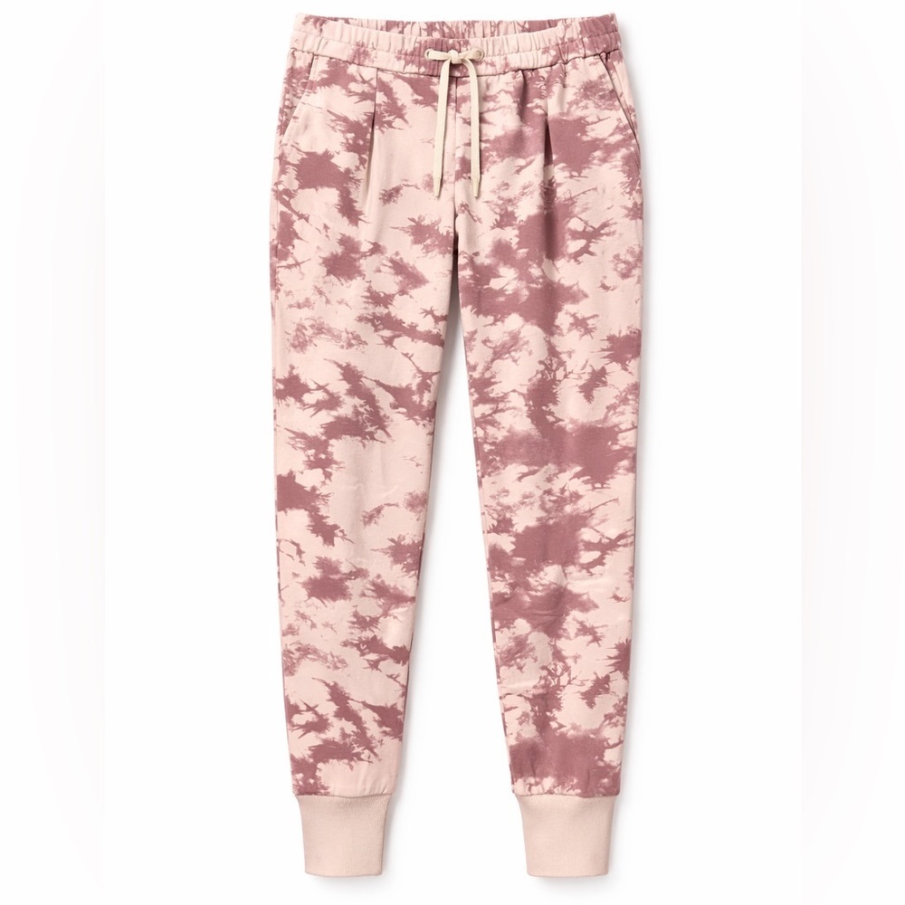Varley Tie Dye Joggers High Rise Fleece Sweatpants Neutral Tan Size S